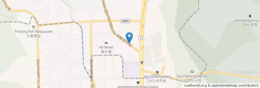 Mapa de ubicacion de Mexican en كوريا الجنوبية, بسان, 금정구.