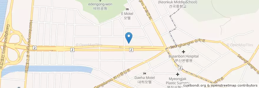 Mapa de ubicacion de Starbucks Coffee en Республика Корея, Пусан, 사하구, 하단동.
