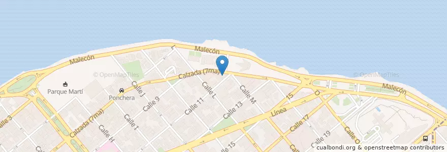 Mapa de ubicacion de Skyline en キューバ, La Habana.