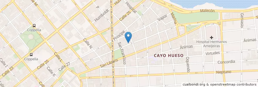 Mapa de ubicacion de Cafetería La Farandula en Cuba, La Havane.
