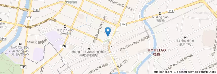 Mapa de ubicacion de 一心蔥油餅 en 台湾, 桃園市, 中壢区.