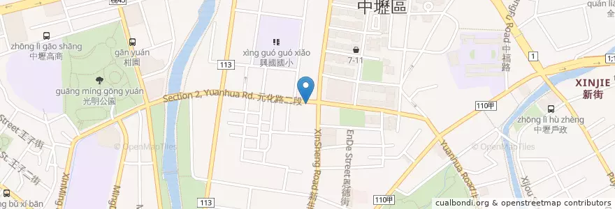 Mapa de ubicacion de 三顧茅廬 en 타이완, 타오위안 시, 중리 구.