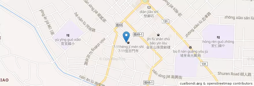 Mapa de ubicacion de 公共電話 en Tayvan, 臺灣省, Nantou, 埔里鎮.
