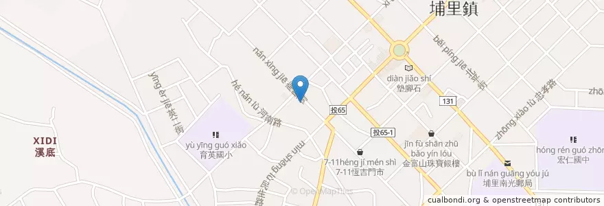 Mapa de ubicacion de 集成藥局 en تایوان, 臺灣省, 南投縣, 埔里鎮.