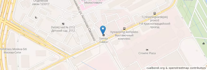 Mapa de ubicacion de Самса en Россия, Центральный Федеральный Округ, Москва, Центральный Административный Округ, Пресненский Район.