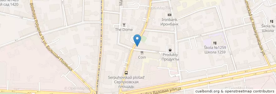 Mapa de ubicacion de БинБанк en روسیه, Центральный Федеральный Округ, Москва, Центральный Административный Округ, Район Замоскворечье.
