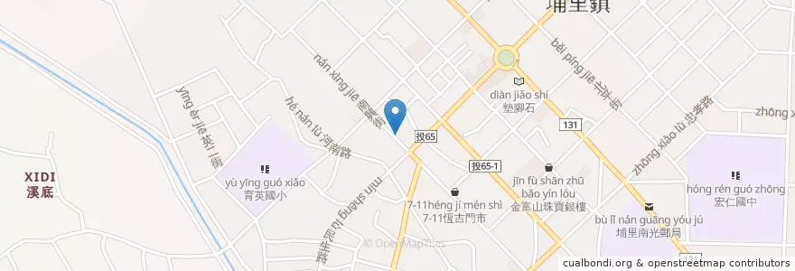 Mapa de ubicacion de 聖惠牙醫 en 台湾, 台湾省, 南投県, 埔里鎮.