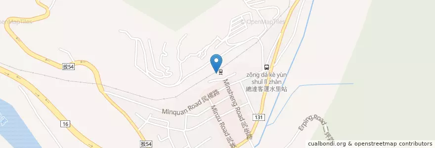 Mapa de ubicacion de 水里火車站公廁 en 臺灣, 臺灣省, 南投縣, 水里鄉.