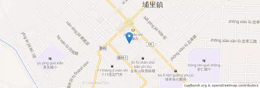 Mapa de ubicacion de 東峰牙醫診所 en Taiwan, Taiwan Province, Nantou County, Puli Township.