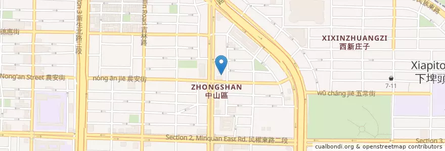 Mapa de ubicacion de 格子房計費停車場（行天宮站） en 臺灣, 新北市, 臺北市, 中山區.