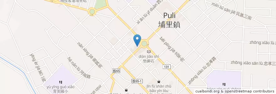 Mapa de ubicacion de 美美醫事檢驗所 en Taïwan, Province De Taïwan, Comté De Nantou, 埔里鎮.