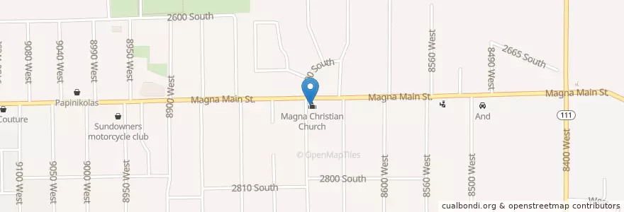 Mapa de ubicacion de Magna Christian Church en ایالات متحده آمریکا, یوتا, Salt Lake County, Magna.