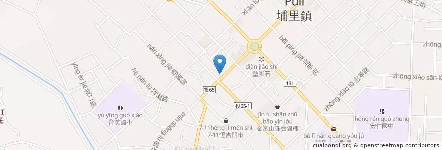 Mapa de ubicacion de 彩靈堂公業福神廟 en Tayvan, 臺灣省, Nantou, 埔里鎮.