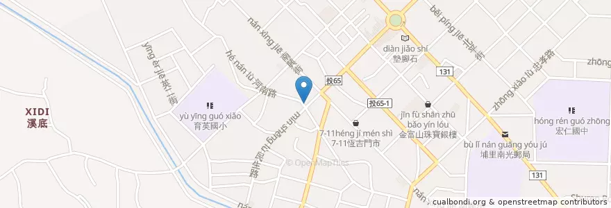 Mapa de ubicacion de 麥當兵炸雞 en تايوان, مقاطعة تايوان, مقاطعة نانتو, 埔里鎮.