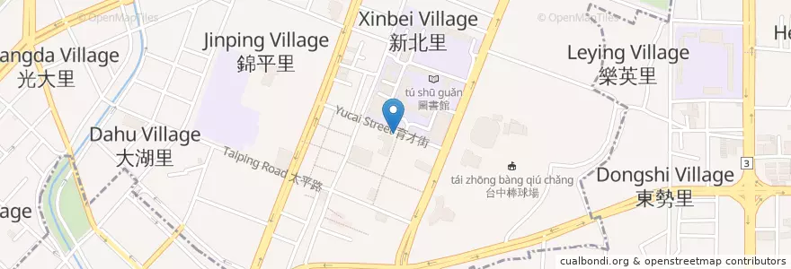 Mapa de ubicacion de 嘟嘟房停車場 en 타이완, 타이중 시.