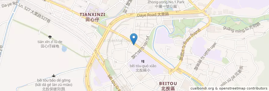 Mapa de ubicacion de 拿玻里披薩 en Taiwan, 新北市, Taipei, 北投區.