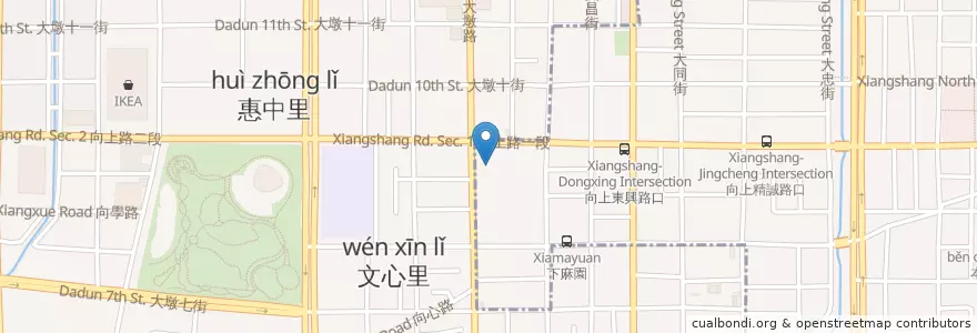 Mapa de ubicacion de 嘟嘟房停車場 en تايوان, تاي شانغ, 南屯區.
