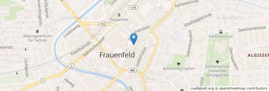 Mapa de ubicacion de Zur Alten Kaplanei en Schweiz, Thurgau, Bezirk Frauenfeld, Frauenfeld.