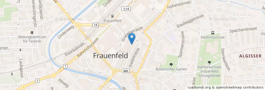 Mapa de ubicacion de Café Figaro en Suíça, Thurgau, Bezirk Frauenfeld, Frauenfeld.
