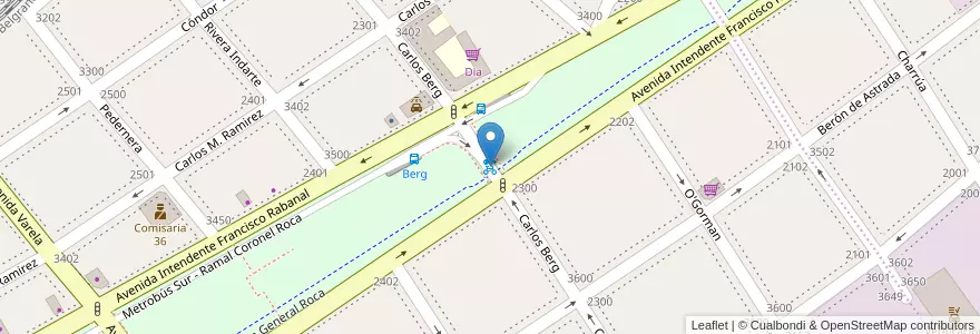 Mapa de ubicacion de 379 - Berg en アルゼンチン, Ciudad Autónoma De Buenos Aires, ブエノスアイレス, Comuna 8.