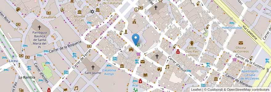 Mapa de ubicacion de 379 - Pl. Sant Miquel 4 en Spanje, Catalonië, Barcelona, Barcelonès, Barcelona.