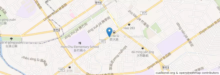 Mapa de ubicacion de 博弘藥局 en Taiwan, 臺灣省, 新竹市, 東區.