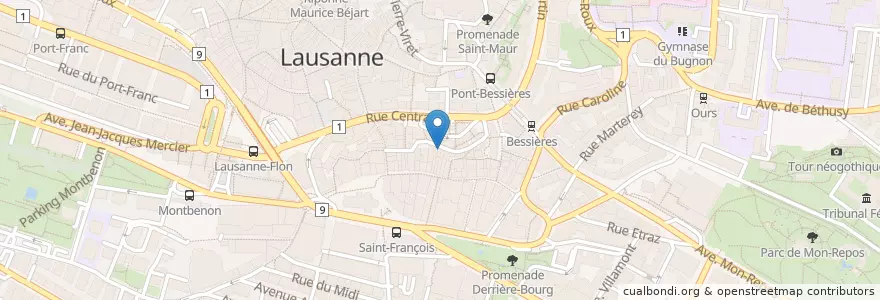 Mapa de ubicacion de Bar Tapas en Switzerland, Vaud, District De Lausanne, Lausanne.