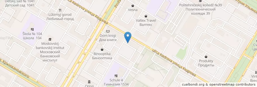 Mapa de ubicacion de АвтоКурсПрофи en Rusland, Centraal Federaal District, Moskou, Юго-Западный Административный Округ, Академический Район.
