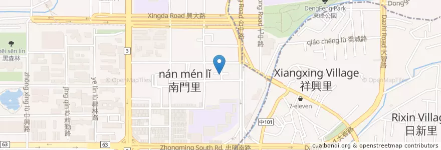 Mapa de ubicacion de Ciao 玩味廚房 en Taiwan, Taichung, 南區.