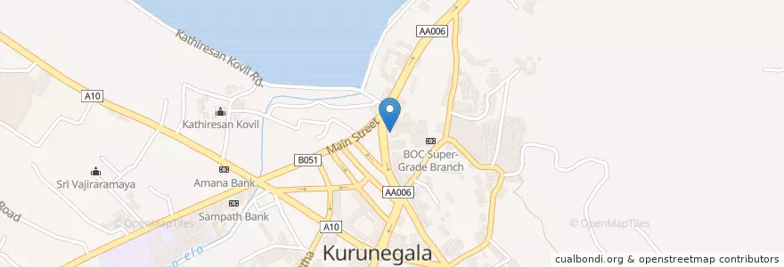Mapa de ubicacion de People's Bank en Шри-Ланка, Северо-Западная Провинция, කුරුණෑගල දිස්ත්‍රික්කය, Kurunegala M.C. Limit.