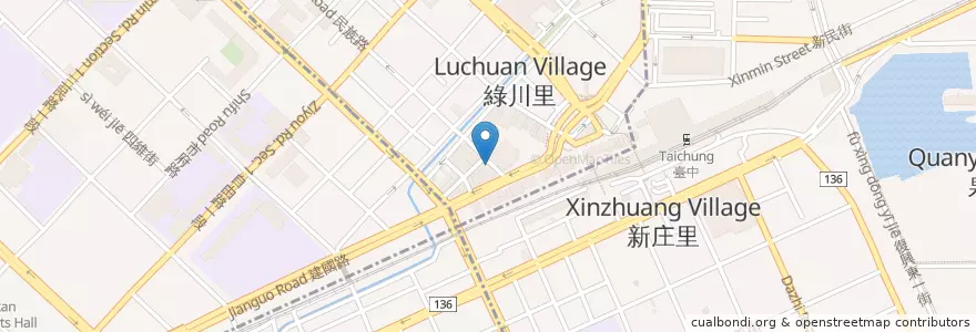 Mapa de ubicacion de 双鳳小吃部 en 臺灣, 臺中市, 東區.