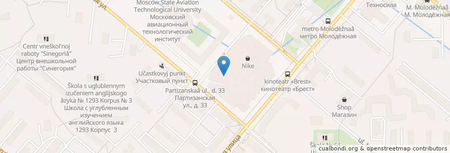 Mapa de ubicacion de Макдоналдс en Russia, Distretto Federale Centrale, Москва, Западный Административный Округ, Район Кунцево.