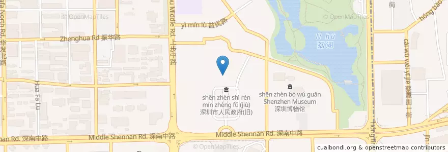 Mapa de ubicacion de 中国共产党深圳市委员会 en China, Cantão, Shenzhen, 福田区.
