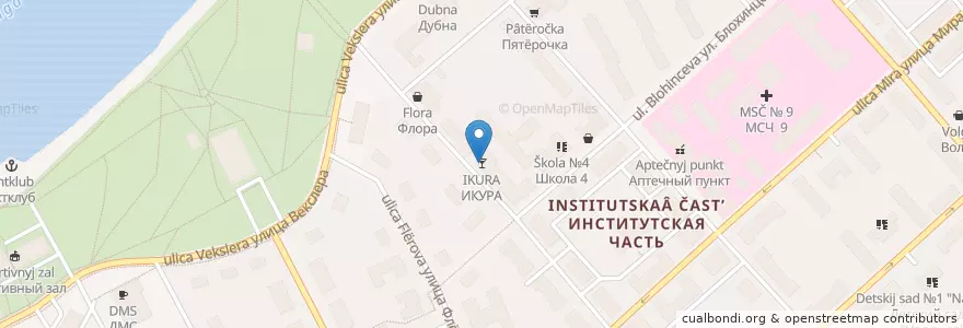 Mapa de ubicacion de ИКУРА en Rusia, Центральный Федеральный Округ, Московская Область, Городской Округ Дубна.