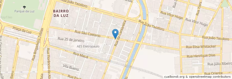 Mapa de ubicacion de Lanchonete São Caetano en 브라질, 남동지방, 상파울루, Região Geográfica Intermediária De São Paulo, Região Metropolitana De São Paulo, Região Imediata De São Paulo, 상파울루.