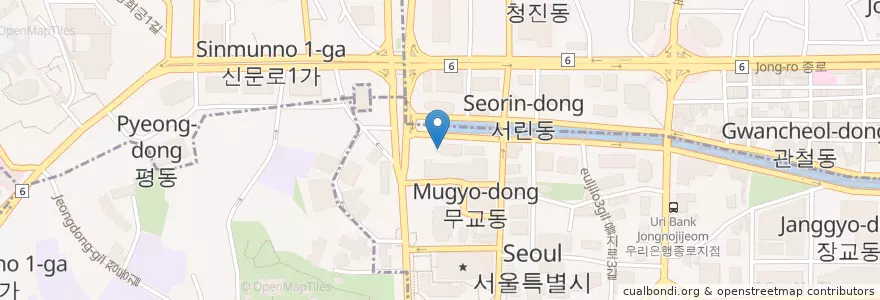 Mapa de ubicacion de 레스까르고 en Corée Du Sud, Séoul, 명동.