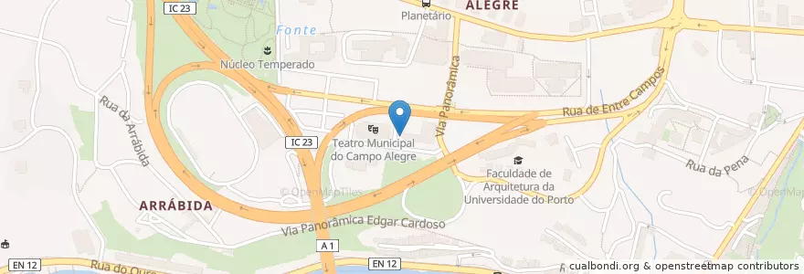 Mapa de ubicacion de Planetário en 葡萄牙, 北部大區, Área Metropolitana Do Porto, Porto, Porto, Lordelo Do Ouro E Massarelos.