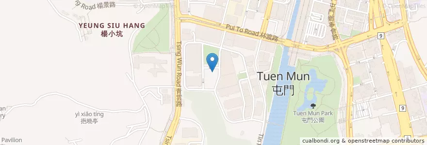 Mapa de ubicacion de 洪祥路公廁 Hung Cheung Road Public Toilet en Chine, Hong Kong, Guangdong, Nouveaux Territoires, 屯門區 Tuen Mun District.