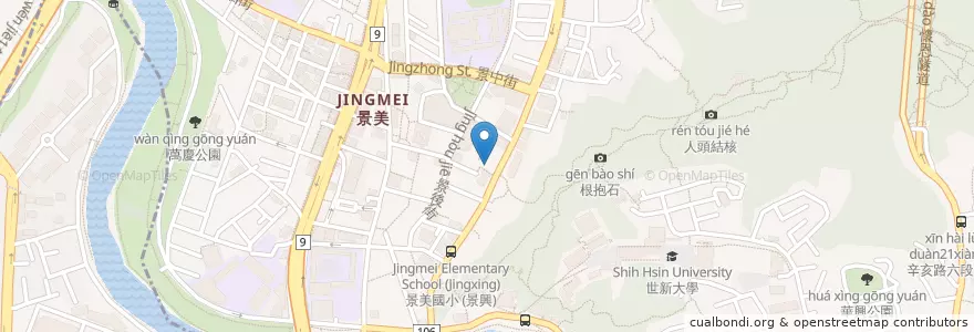 Mapa de ubicacion de 景後里里民活動中心 en 타이완, 신베이 시, 타이베이시, 원산 구.