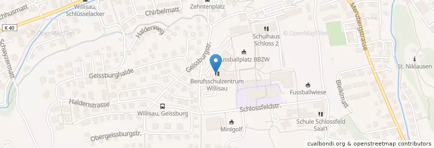 Mapa de ubicacion de Berufsschulzentrum Willisau en Schweiz/Suisse/Svizzera/Svizra, Luzern, Willisau.