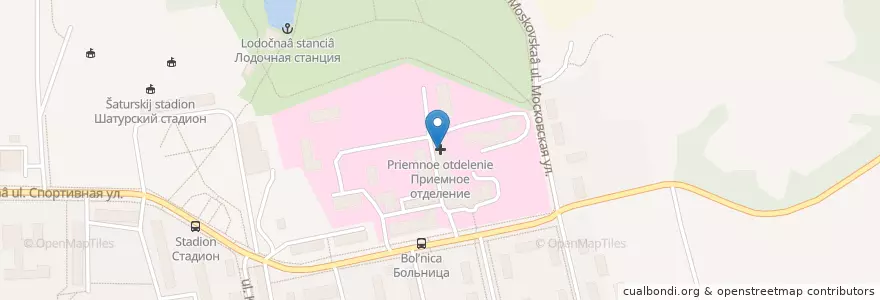 Mapa de ubicacion de Приемное отделение en روسيا, Центральный Федеральный Округ, محافظة موسكو, Городской Округ Шатура.