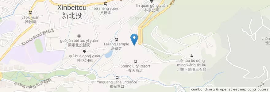 Mapa de ubicacion de 少帥禪園 en Taiwan, New Taipei, Taipei, Beitou.