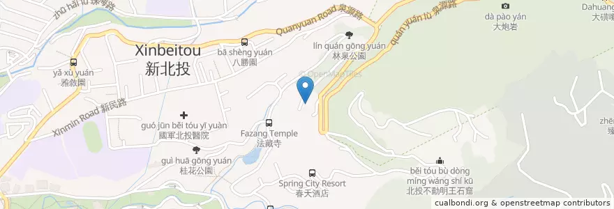 Mapa de ubicacion de 法藏寺 en Taiwan, 新北市, Taipei, 北投區.