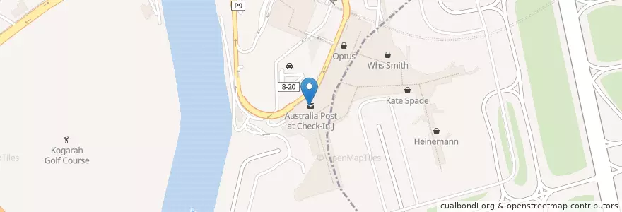 Mapa de ubicacion de Check-In J en Australia, Nueva Gales Del Sur, Bayside Council, Sydney.