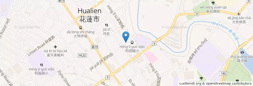 Mapa de ubicacion de 小森林 en 타이완, 타이완성, 화롄현, 화롄 시.