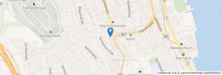 Mapa de ubicacion de TopPharm Morgental Apotheke en 스위스, 취리히, Bezirk Zürich, Zürich.