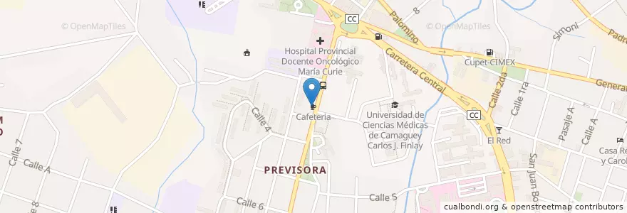 Mapa de ubicacion de Cafeteria en キューバ, Camagüey, Camagüey, Ciudad De Camagüey.