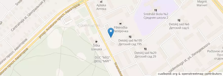 Mapa de ubicacion de Автошкола en Russland, Föderationskreis Zentralrussland, Oblast Jaroslawl, Ярославский Район, Городской Округ Ярославль.