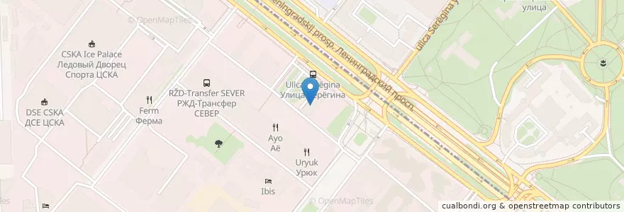 Mapa de ubicacion de Zolberg en Rússia, Distrito Federal Central, Москва, Северный Административный Округ, Хорошёвский Район, Район Аэропорт.