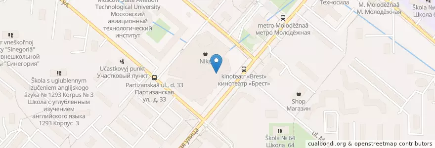 Mapa de ubicacion de Local en روسیه, Центральный Федеральный Округ, Москва, Западный Административный Округ, Район Кунцево.